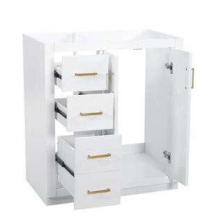 Retro Style Bathroom Vanity With 3 Drawers & Soft-Closing Doors