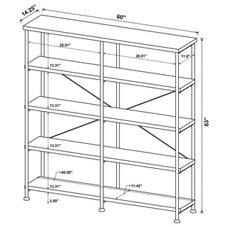 Double Wide Bookcase Shelves - Brown