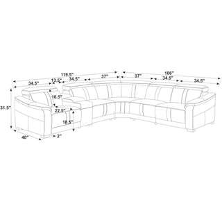 Modular Sectional & Recliner Seat And Adjustable Headrest