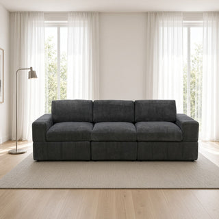 Oversized Modular Sectional Sofa 3 Piece Set For Living Room - Dark Gray