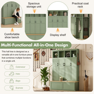 Hall Tree With 4 Hidden Cabinets