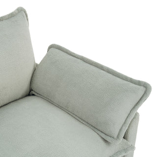 Modern Sofa Set With Double Layer Cushion And Side Storage Pockets