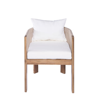 Matera - Patio Dining Chair (Set of 2) With Wraparound Back And Removable Cushion Cover - Teak / Beige