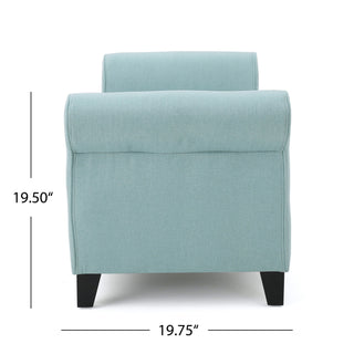 Hayes - Armed Storage Bench With Rolled Arms And Button Tufting