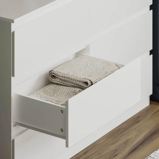 6 Drawer Double Dresser For Bedroom Living Room Hallway - White