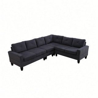 Modular L - Shaped Sectional Sofa 6 Seater 4 Piece Couch With Chaise