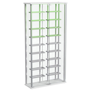 Wine Storage LED Curio Cabinet - Chrome
