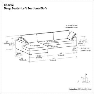 Charlie - Upholstered Deep Seater Sectional Sofa