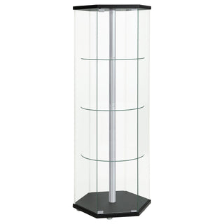 Tenley - 4 Shelf Curio Cabinet With Hexagonal Design
