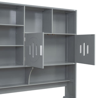 Daybed With All-In-One Cabinet And Shelf