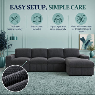 Modular Sectional Sofa, Reversible Set