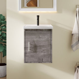Floating Bathroom Vanity Combo, Wall Mounted Cabinet With Sink & Soft Close Doors For Small Bathrooms