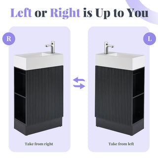 Modern Bathroom Vanity With Sink And 2 Tier Shelf