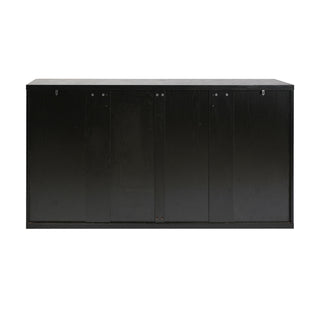 Fluted Console Table With 3 Drawers, Long Sofa Table Behind Couch For Living Room - Black