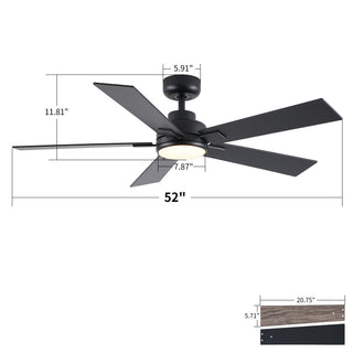 Reversible Motor Integrated LED Dimmable Ceiling Fan With Light