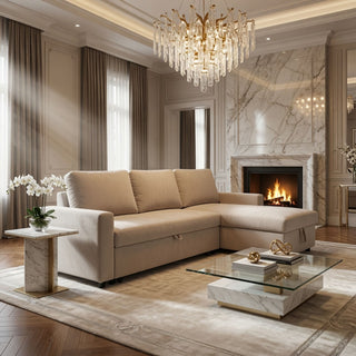L - Shaped Convertible Sofa Bed With Storage Chaise