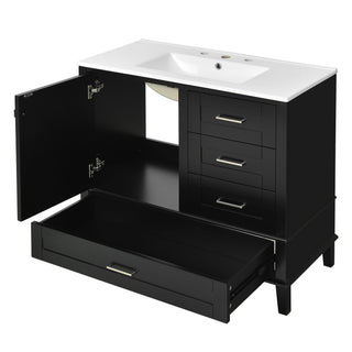Bathroom Vanity, Modern Bathroom Cabinet With Sink Combo Set, Bathroom Storage Cabinet With A Soft Closing Door And 3 Drawers, Solid Wood Frame