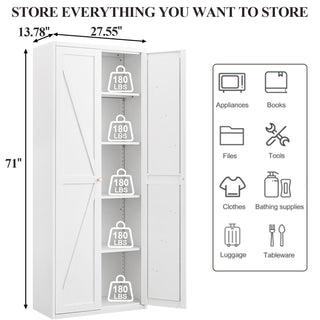 Adjustable 2 Door Storage Cabinet With Adjustable Shelves
