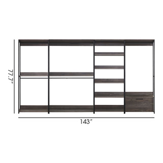Monica - Walk-In Closet System, Modular Storage - Rustic