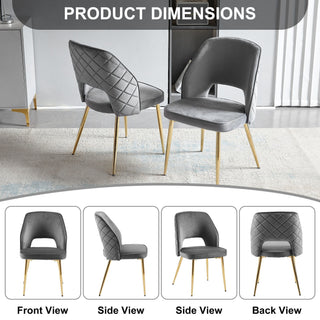 Dining Chairs With Metal Legs And Hollow Back Upholstered Dining Chairs