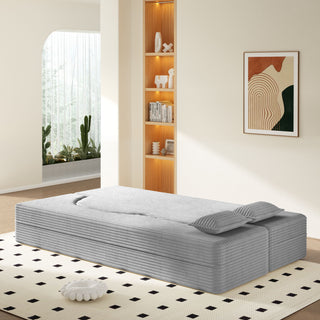Floor Sofa With 2 Pillows, Convertible Twin Size Mattress For Living Room