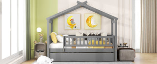 Creativity House Bed With Twin Size Trundle
