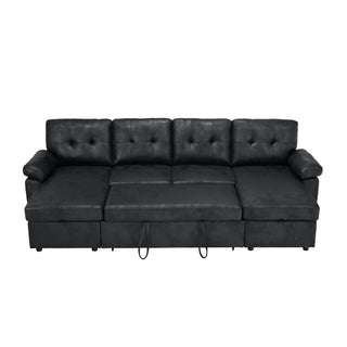 Convertible Sectional Sofa Bed With Pull Out Sleeper And Storage