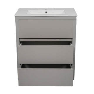 Double Sinks Bathroom Vanity Set With 2 Ceramic Basins