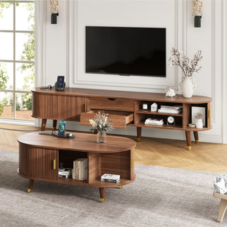 TV Stand & Coffee Table Set With Charging Station