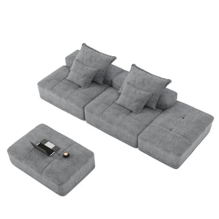 Modern Oversized Diy Combination Modular Sectional Sofa With Pillows