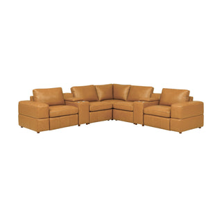 Upholstered Large Arms Sectional With Recliner Seats