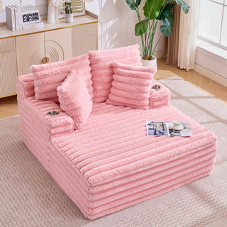 Oversized Chaise Lounge Chair Indoor With Pillows For Living Room