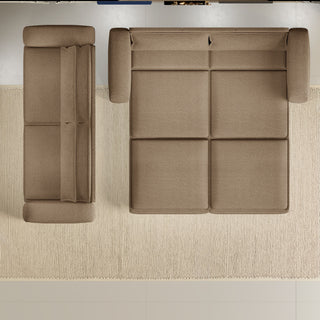 King Size Sleeper Pull Out Sofa Bed, 3 In 1 Convertible Chaise Lounge With 2 Pillows For Living Room - Camel
