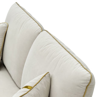 Sofa With Rolled Arms, 3 Seater Couch, Living Room Accent