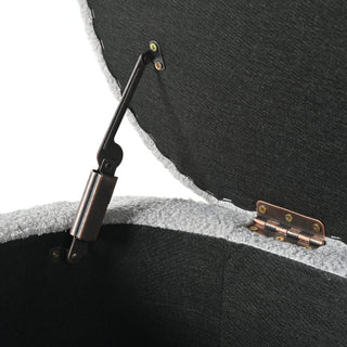 Upholstered Oval Storage Bench For Living Room