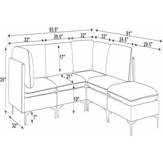 Upholstered Modular Sectional & Tall Legs