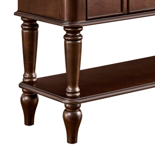 Console Table, Entryway Sofa Table With 4 Storage Drawers And Open Shelf - Espresso