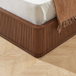 Wave Pattern Headboard Platform Bed Frame