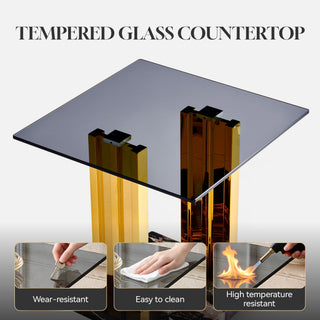 Side Table - Gray / Gold