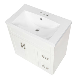 Bathroom Vanity With 2 Doors, 2 Drawers, Adjustable Shelf, Hidden Slides & Soft Close Hinges