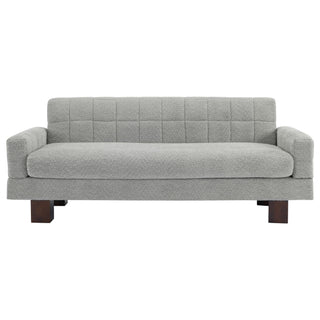 Modern Loveseat Sofa, 2 Seater With Square Arms For Living Room
