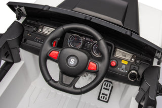 12V7A 30W*2 Four-Wheel Drive Seat One Button Start, Forward And Backward, High And Low Speed, Music, Front Light, Power Display, Two Doors Can Open, 2.4G R / C, Seat Belt Four Wheel Absorber