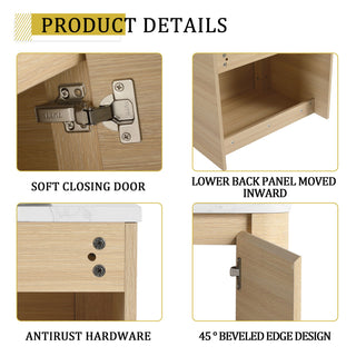 Mounted Bathroom Vanity & Art Sink, Soft Close Door
