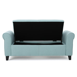 Hayes - Armed Storage Bench With Rolled Arms And Button Tufting