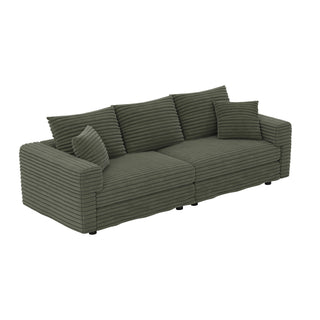 4 Seat Sofa, Modern Comfy Upholstered Sofa Cloud Couch, Deep Seat Couches With Soft Pillows
