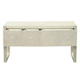 Geometric Carved Console Table With 3 Soft Close Drawers
