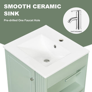 Modern Freestanding Bathroom Vanity With Sink, Soft-Close Drawer, Towel Bar