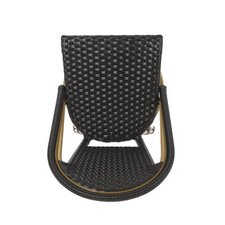 Outdoor Rattan And Aluminum French Barstools (Set of 2)