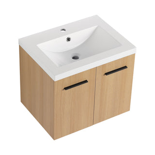 Floating Bathroom Vanity With Sink, Wall Mounted Double Door Storage