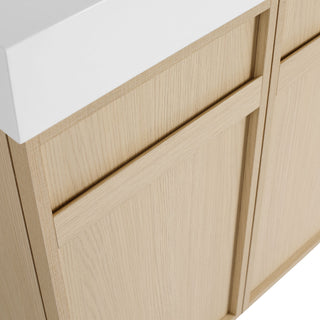 Freestanding Bathroom Vanity With Resin Sink & Soft Close Cabinet Doors